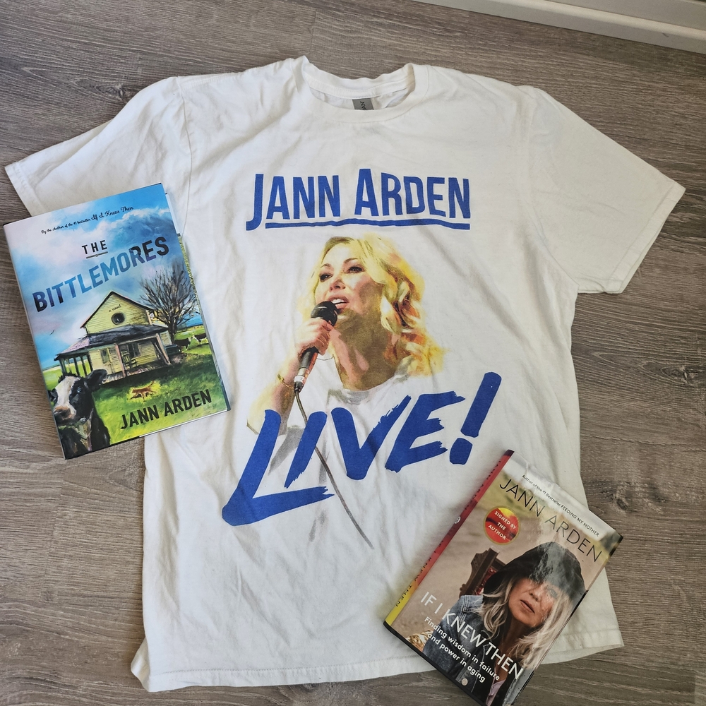 ❤️ Jann Arden Merch: Two Signed Unread Books & Concert T-Shirt szM
